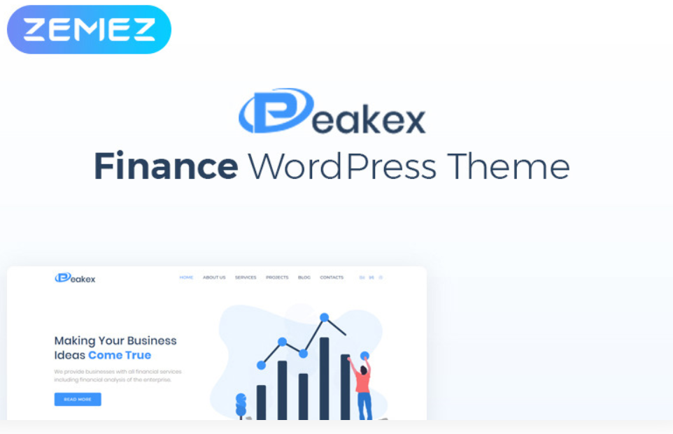 Peakex - Finance Multipurpose Infographic Elementor WordPress Theme