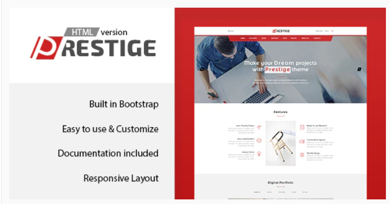 Prestige - Single Page HTML Template