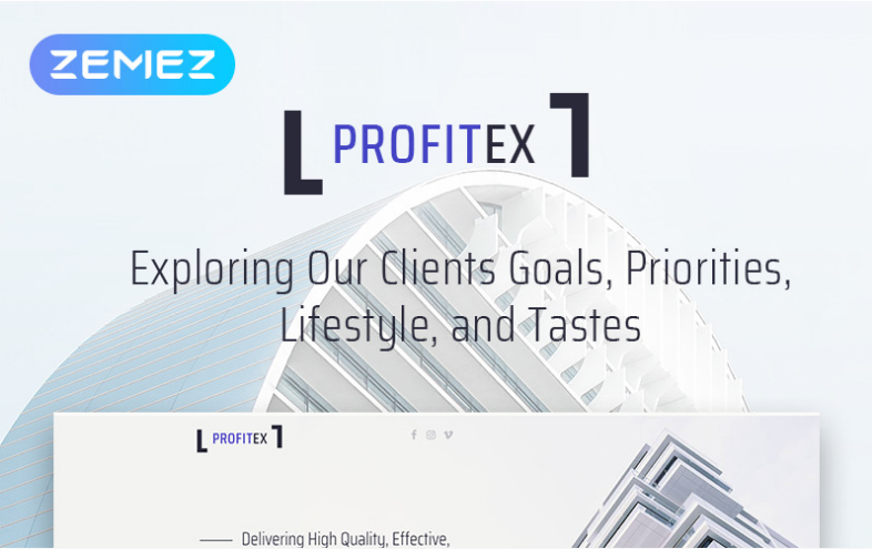 Profitex - Bright Architecture Agency Elementor WordPress Theme