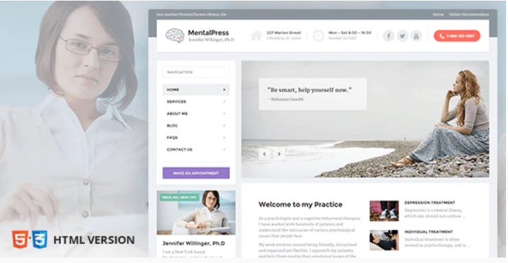 Psychology, Counseling & Medical Website Template — MentalPress — Website Template by ThemeForest
