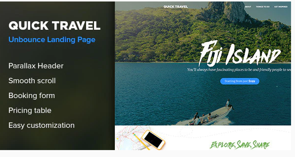 QuickTravel – Responsive Unbounce Landing Page — Theme by Themeforest