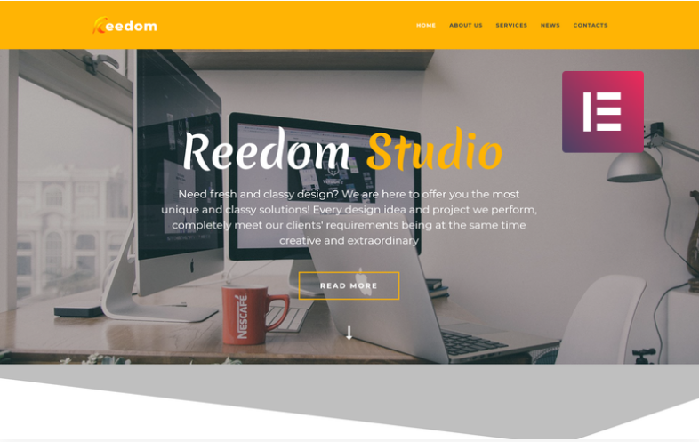 Reedom - Web Design Studio Multipurpose Minimal Elementor WordPress Theme
