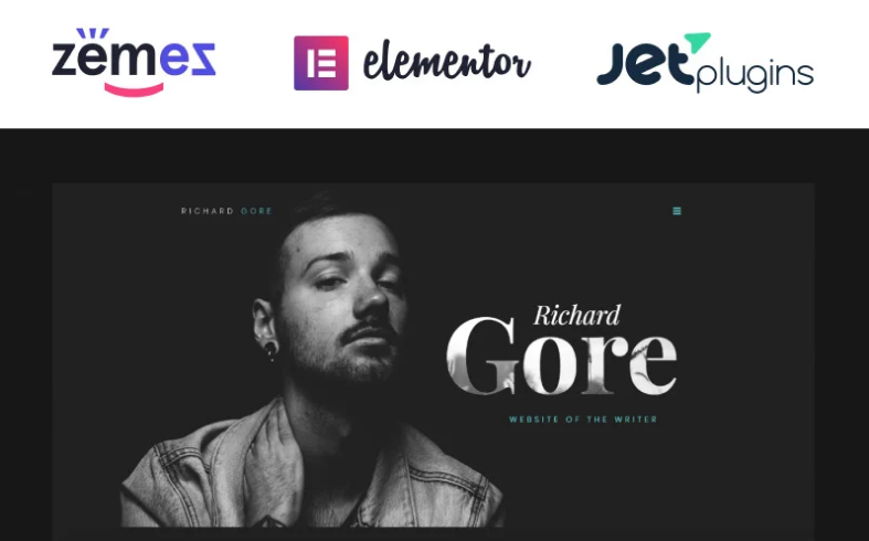 Product Image - Richard Gore – Writer Portfolio Elementor WordPress Theme