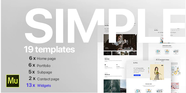 Simple – Creative Portfolio Muse CC Templates and Widgets — Theme by Themeforest