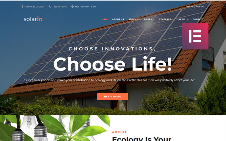 Solarin - Solar Energy Company Elementor WordPress Theme