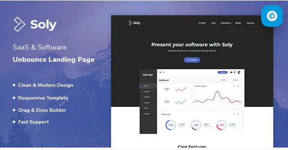 Soly – SaaS & Software Unbounce Landing Page Template — Theme by Themeforest