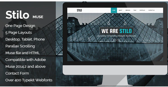 Stilo – Creative Parallax One Page MUSE Template — Theme by Themeforest