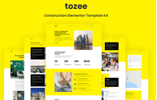 Tozee - Construction Elementor Template Kit