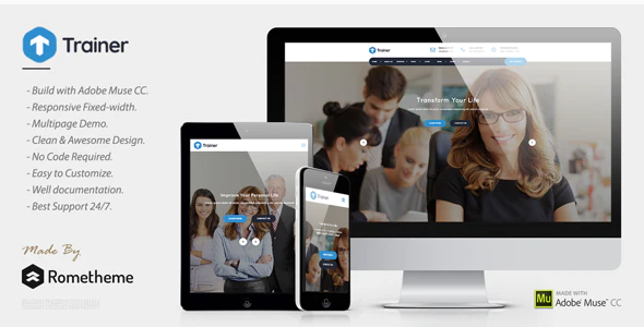 Trainer – Trainer, Mentor and Coach MUSE Template — Theme by Themeforest