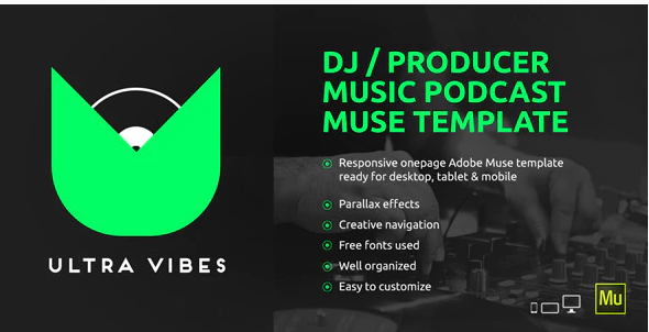 Ultra Vibes – DJ / Producer Podcast Muse Template — Theme by Themeforest