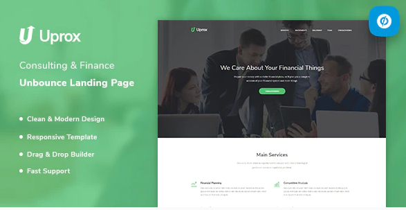 Uprox – Consulting & Finance Unbounce Landing Page Template — Theme by Themeforest