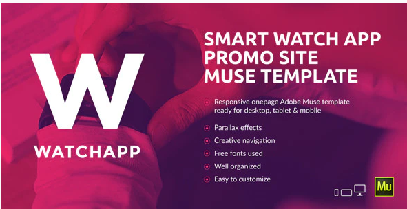 WatchApp – Smart Watch App Promo Muse Template — Theme by Themeforest