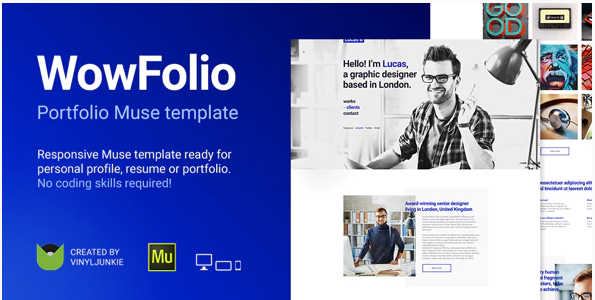 WowFolio – Responsive Portfolio / Resume Muse Template — Theme by Themeforest