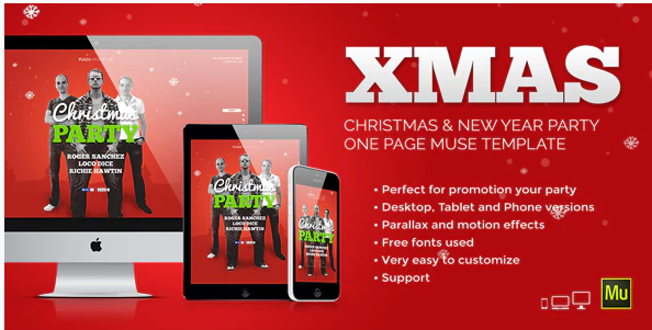 XMas – Christmas / New Year Party Muse Template — Theme by Themeforest