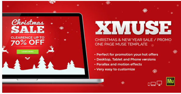 XMuse – Christmas Sale / Promo Muse Template — Theme by Themeforest