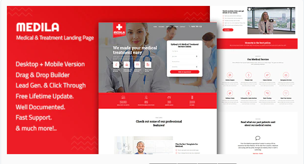 Medila - Medical Treatment & Health Care Landing Page Template