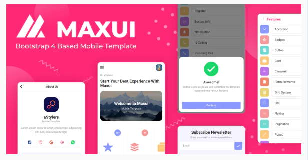 Maxui - Bootstrap 4 Based Mobile Template