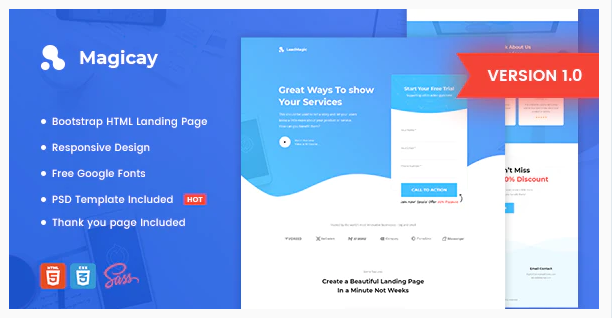 Magicay - Business HTML Landing Page Template