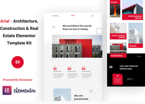 Arial - Architecture, Construction & Real Estate Elementor Template Kit