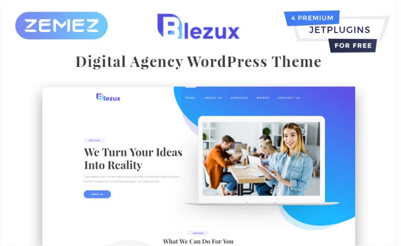 Blezux - Digital Multipurpose Modern Elementor WordPress Theme