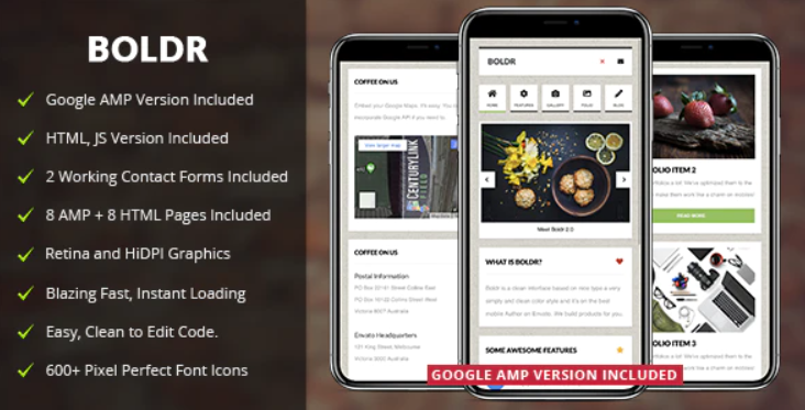 Boldr | Mobile Template and Google AMP