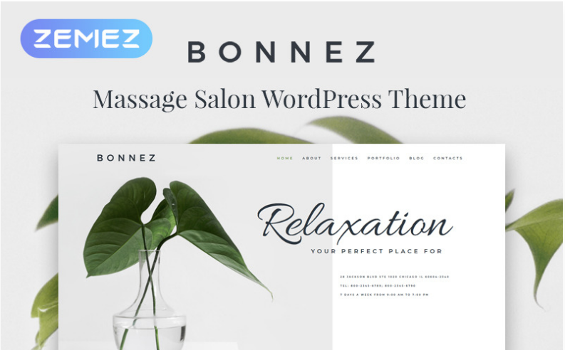 Bonnez - Massage Salon Ready-to-Use Minimal Elementor WordPress Theme