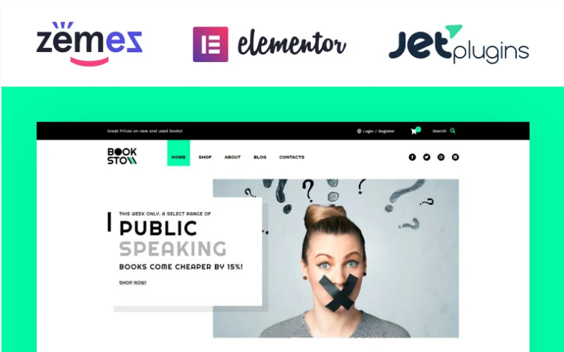 BookSto - Bookstore ECommerce Modern Elementor WooCommerce Theme