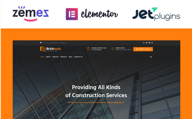 Brickmols - Responsive Construction & Architecture Company WordPress Theme
