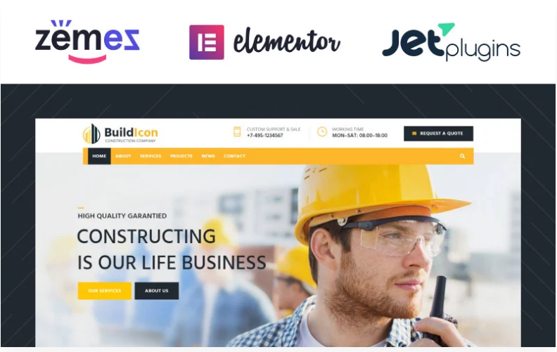 BuildIcon - Construction Company WordPress Theme