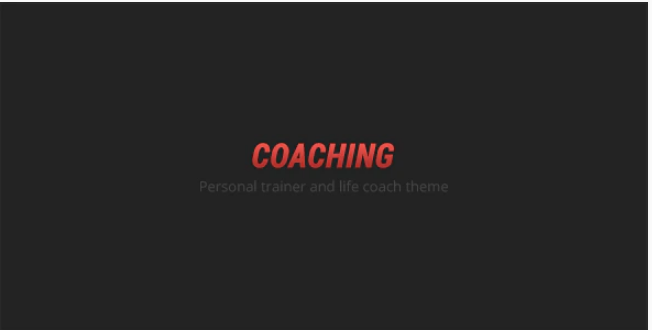 COACHING - Personal Trainer Template