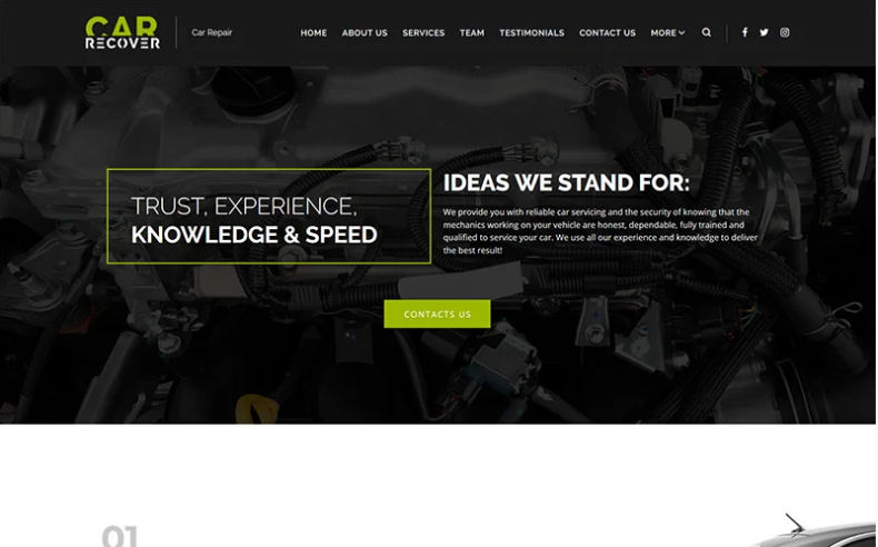 Car Recover - Car Repair Responsive WordPress Theme