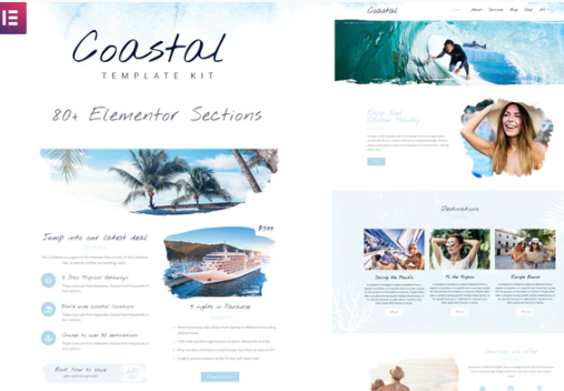 Product Image - Coastal Travel and Surf Grunge Template Kit