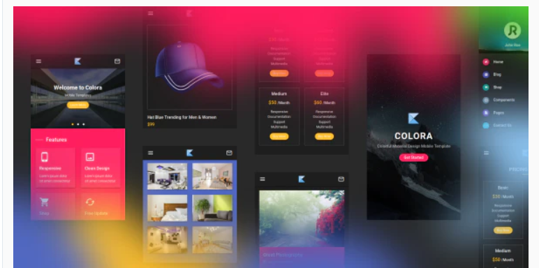 Colora - Colorful Material Design Mobile Template