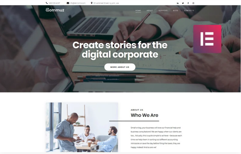 Commuz - Business Multipurpose Modern Elementor WordPress Theme