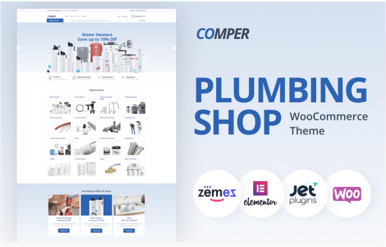 Comper - Plumbing ECommerce Classic Elementor WooCommerce Theme