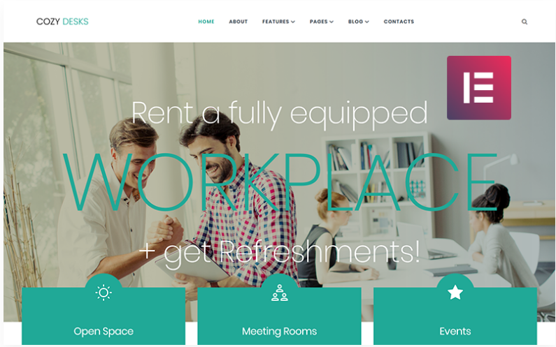 Cozy Desks - Coworking Elementor WordPress Theme
