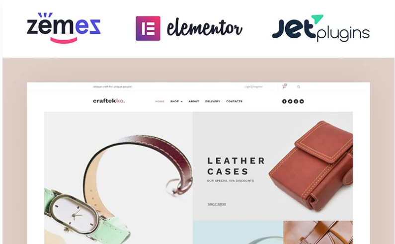 Craftekko - Handmade ECommerce Clean Elementor WooCommerce Theme