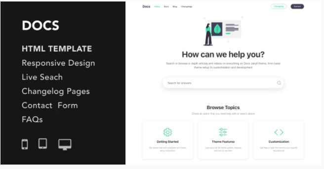 Docs - Documentation and Manual HTML5 Responsive Template