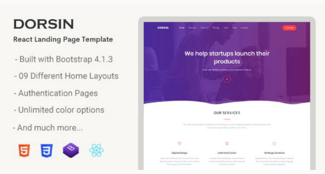 Dorsin - React Landing Page Template