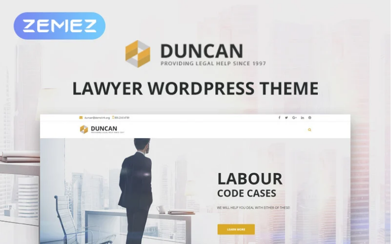 Duncan - Lawyer Company Responsive WordPress Theme