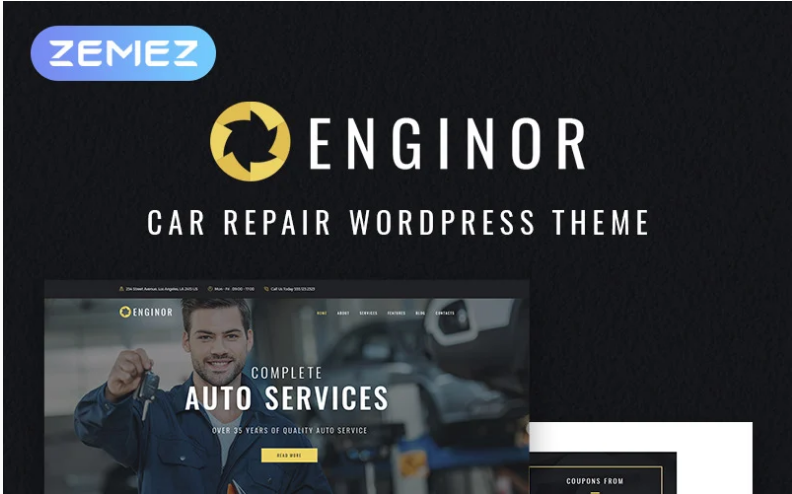 Enginor - Eye-catching Car Tuning Service WordPress Theme