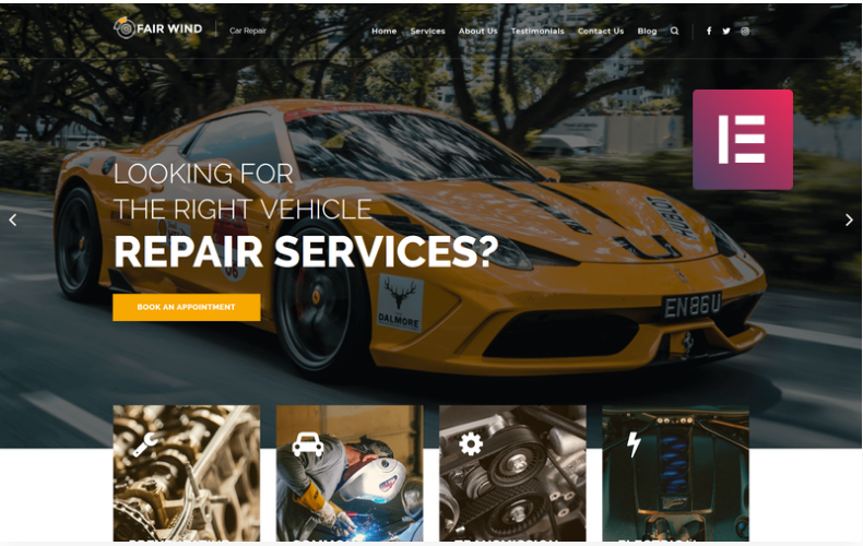 Fair Wind - Car Repair Modern Elementor WordPress Theme