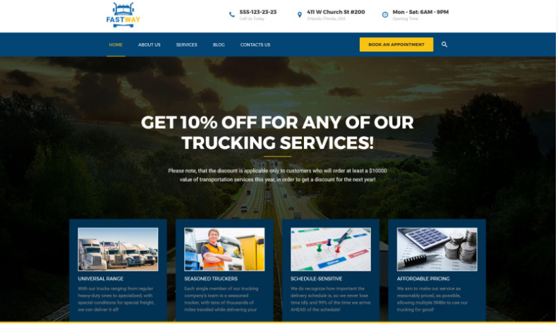 FastWay - Transportation Company Responsive WordPress Theme