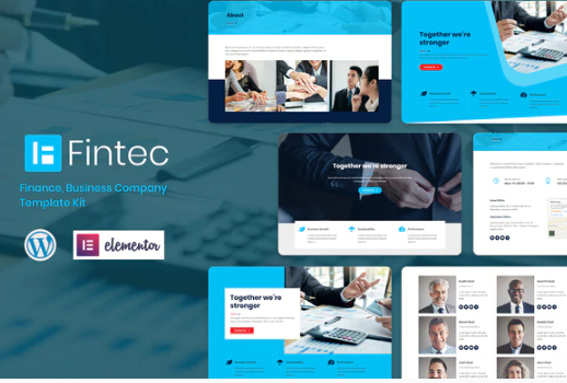 Fintec - Finance, Business Company Elementor Template Kit