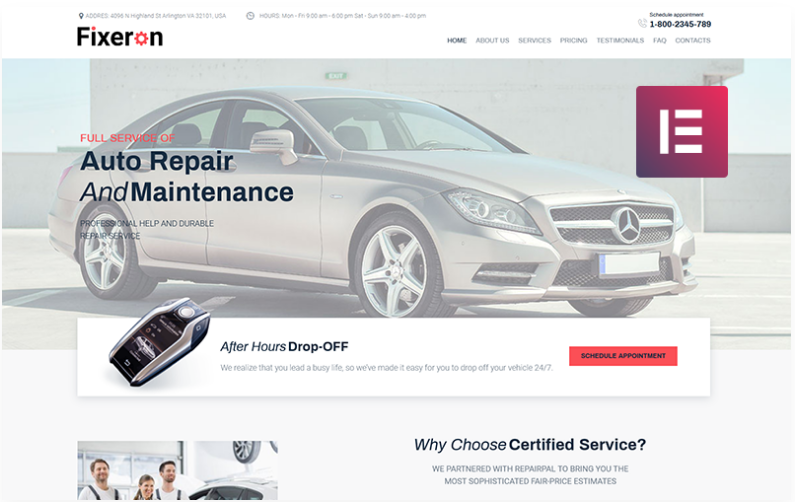 Fixeron - Car Repair Elementor WordPress Theme