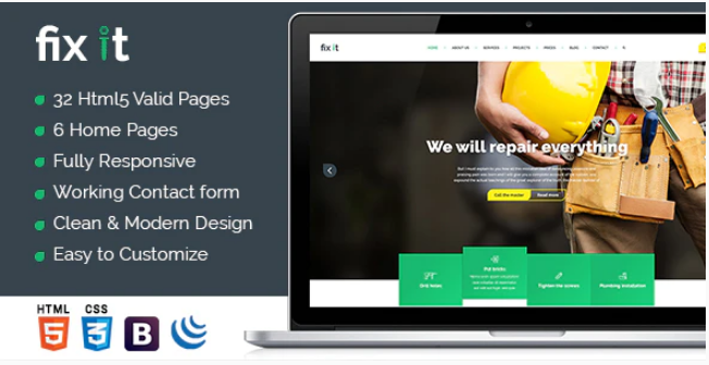 Fixit Construction - HTML Template