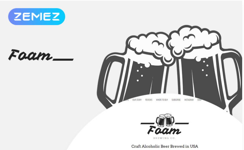 Foam - Beer Pub ECommerce One Page Modern Elementor WooCommerce Theme