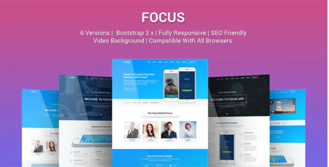 Focus - Multi Purpose App Landing Page Template