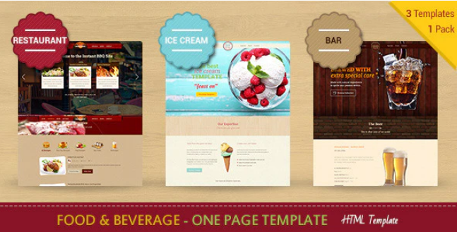 Food & Beverage Company One Page HTML