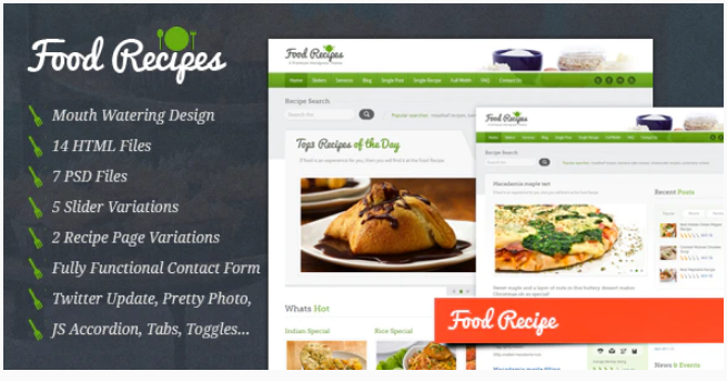 Food Recipes - HTML Template